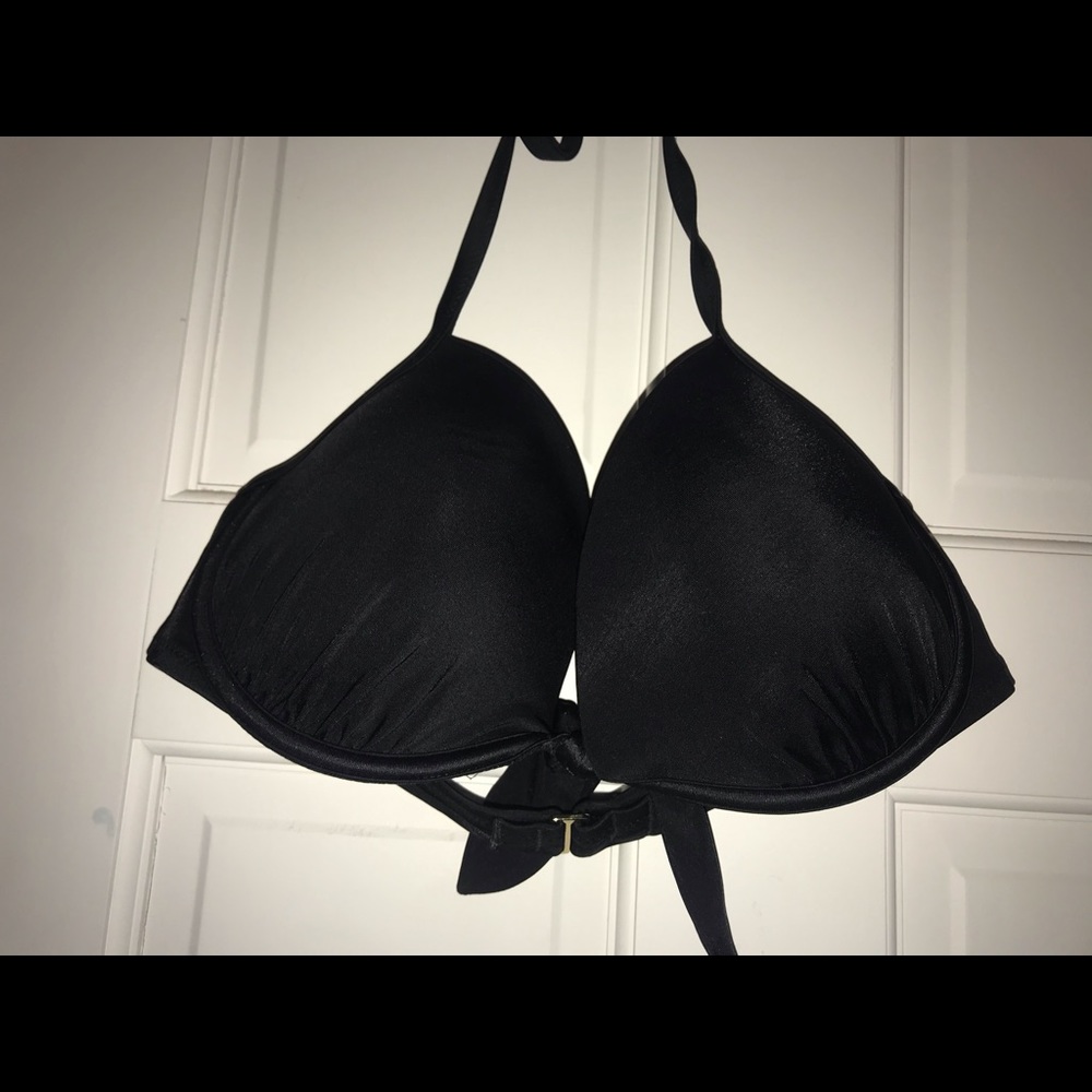 D cup black swim suit top